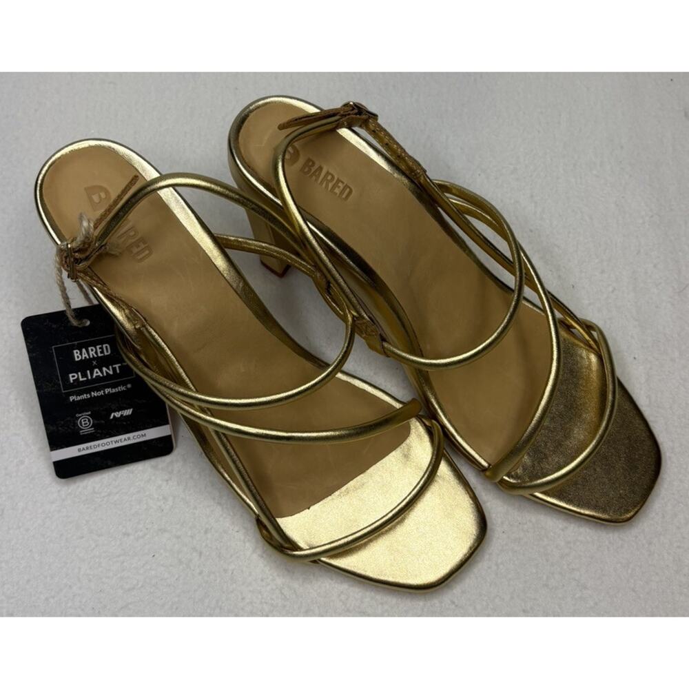 NWT BARED Godwit Gold Leather Heels Buckle Size 40 US 9-9.5 Pliant Metallic $299 - Picture 3 of 10